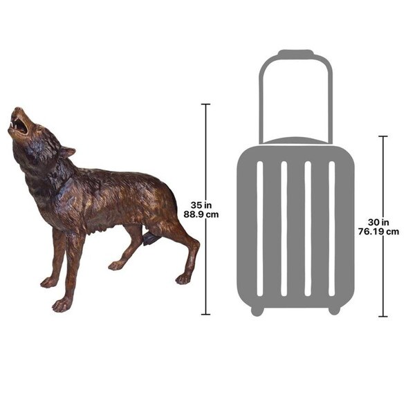 Bronze Howling Wolf Mascot Statue Sculpture Garden VWolves Statuary